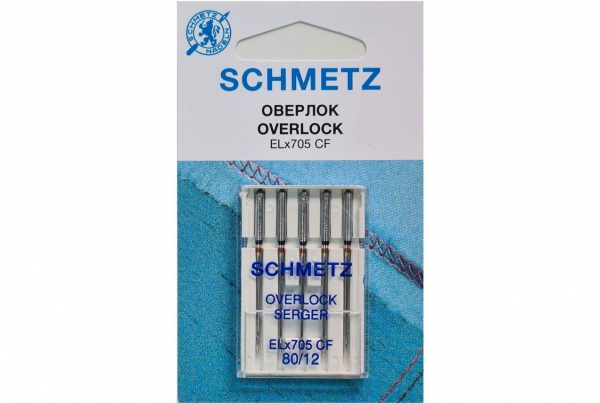 Иглы Schmetz для оверлока ELx705 CF №80, 5 шт в Железноводске