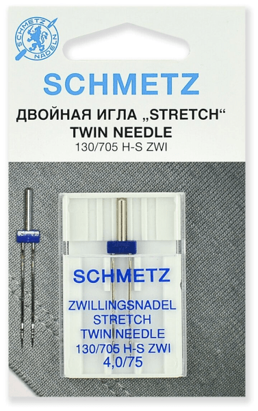 Иглы Schmetz стрейч двойные 130/705 H-S ZWI 4,0/75, 1 шт в Железноводске